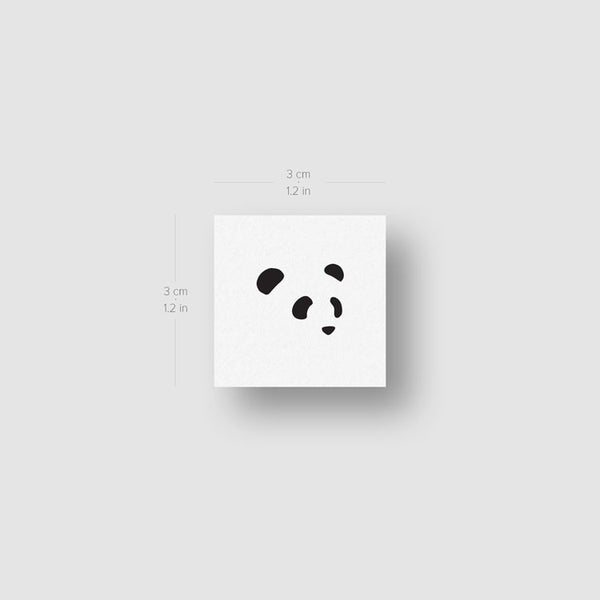 Panda Bear Face Temporary Tattoo - Set of 3