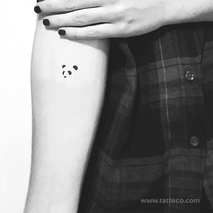 Panda Bear Face Temporary Tattoo - Set of 3