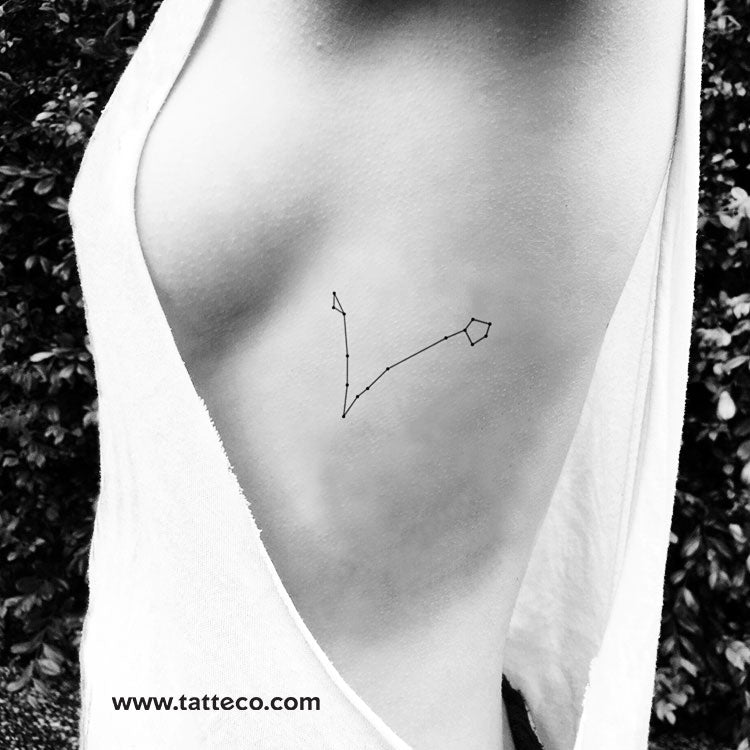 Tatuaje temporal de la constelación de Piscis (juego de 3)
