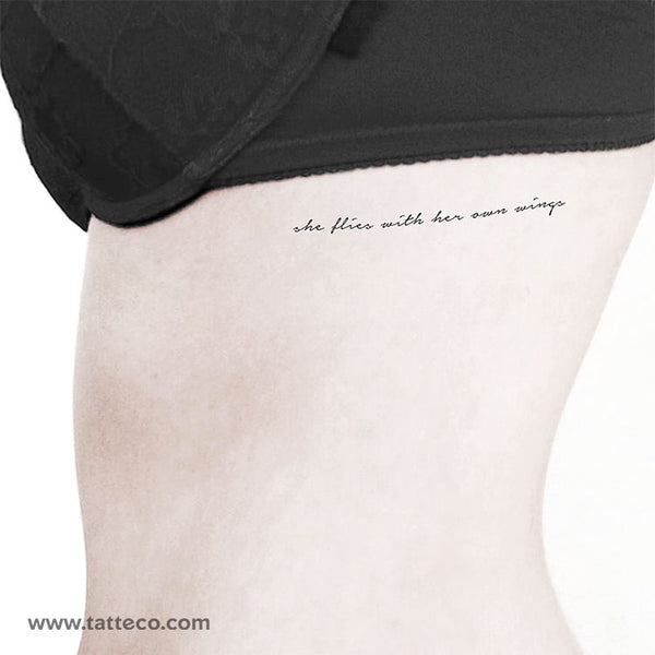 She Flies With Her Own Wings Temporary Tattoo - Set of 3