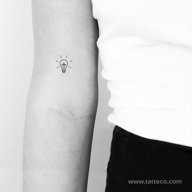 Minimalist Light Bulb Temporary Tattoo - Set of 3
