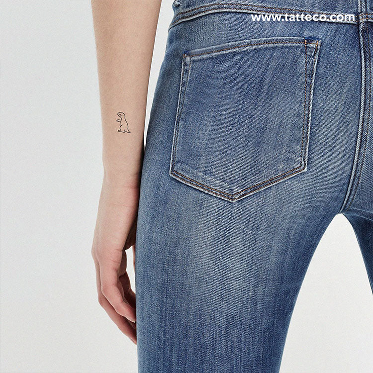 Tatuaje temporal minimalista de T-Rex - Juego de 3