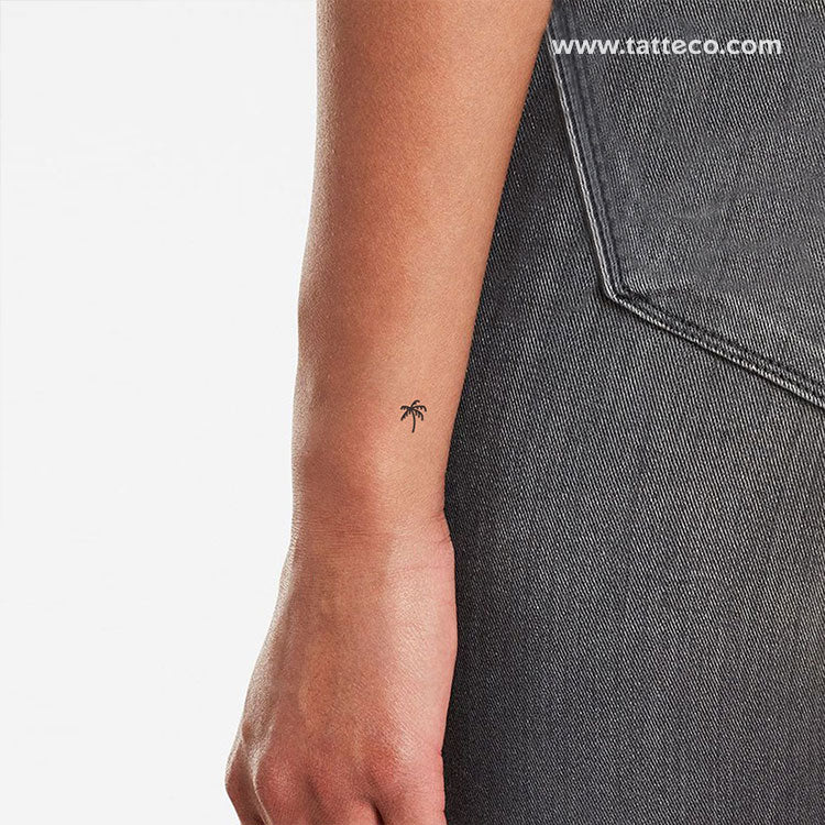 Tiny Palm Tree Temporary Tattoo - Set of 3