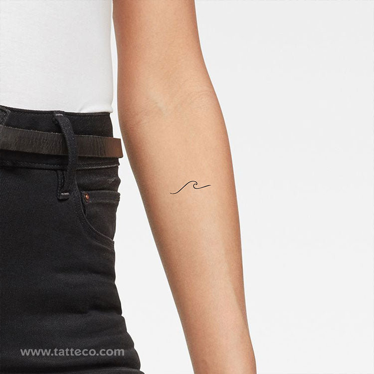 Minimalist Wave Temporary Tattoo - Set of 3
