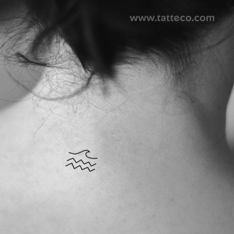 Tatuaje temporal minimalista de mar - Juego de 3