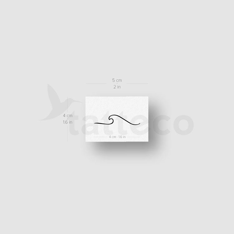 Minimalist Wave Temporary Tattoo - Set of 3