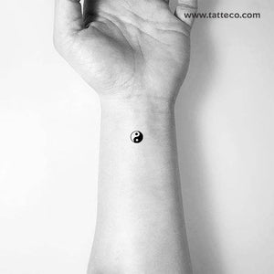 Small Yin Yang Temporary Tattoo - Set of 3