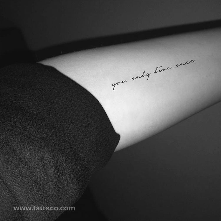 Tatuaje temporal "Solo se vive una vez" - Juego de 3