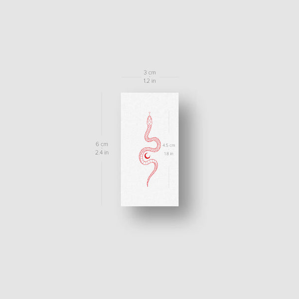 The Soma Snake [Red] by Jakenowicz Temporary Tattoo - Set of 3
