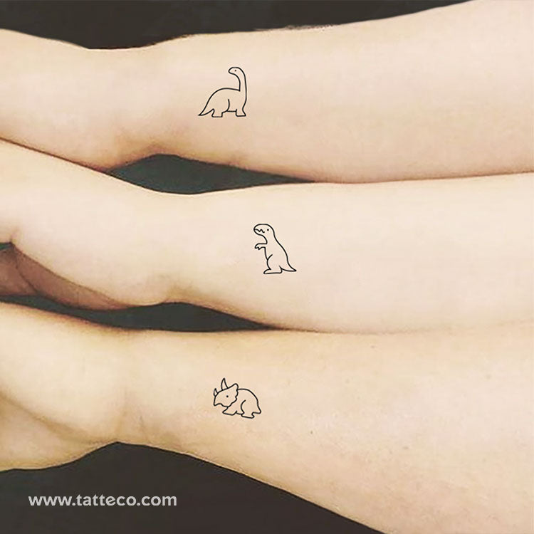 Dinosaurs Temporary Tattoos - Set of 3x3