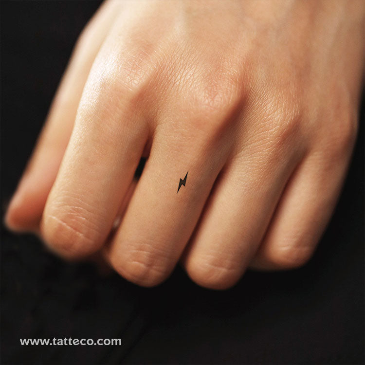 Tiny Lightning Bolt Temporary Tattoo - Set of 3