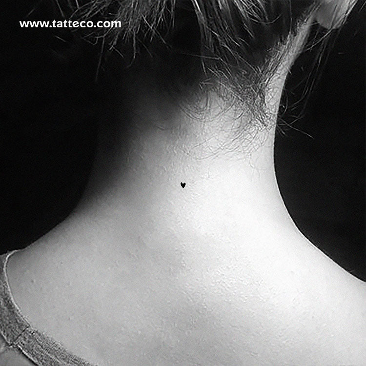 Tiny Black Heart Temporary Tattoo - Set of 3