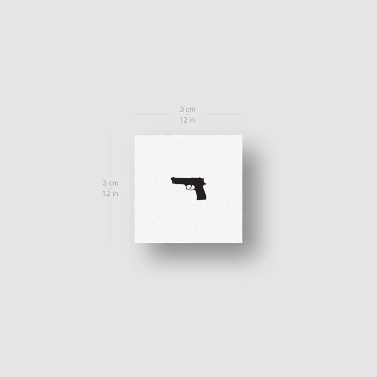 Tiny Gun Temporary Tattoo - Set of 3