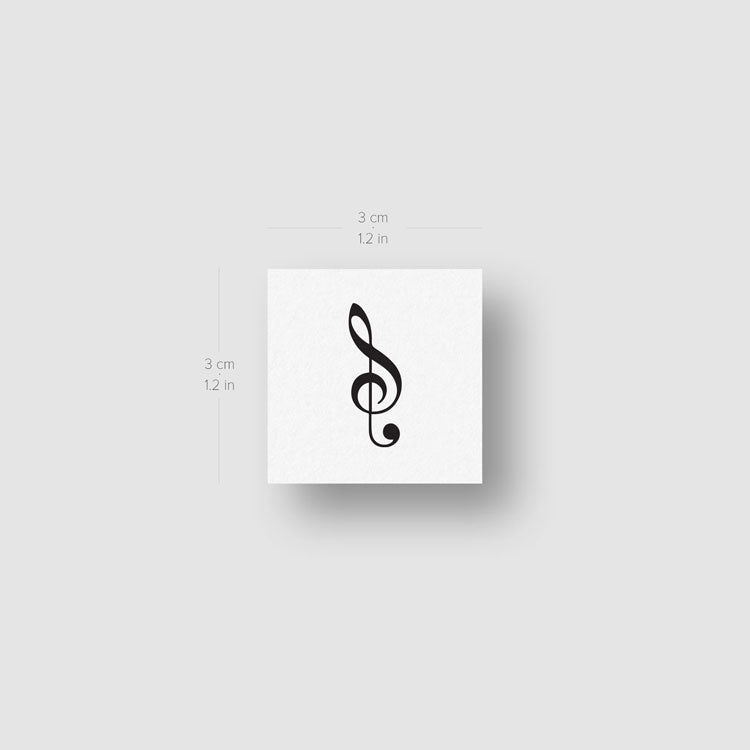 Small Treble Clef Temporary Tattoo - Set of 3