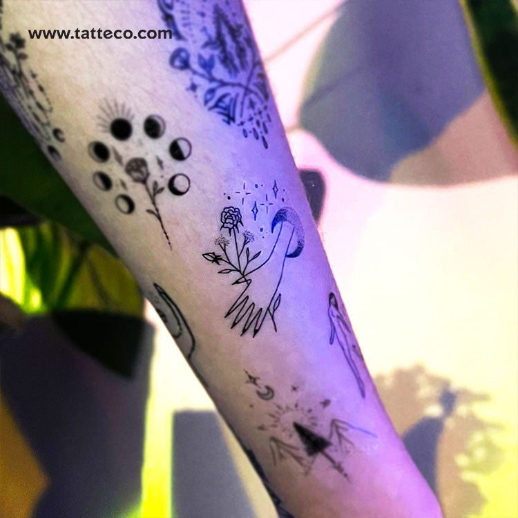 Moon Hand Temporary Tattoo by Tukoi - Set of 3