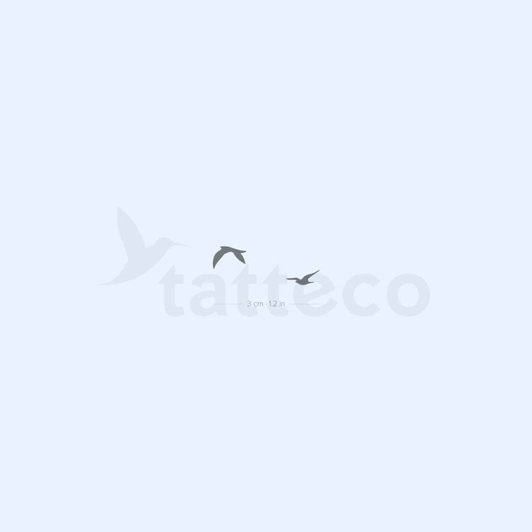 Two Flying Birds Semi-Permanent Tattoo - Set of 2