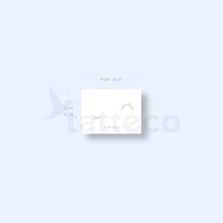 Two Flying Birds Semi-Permanent Tattoo - Set of 2