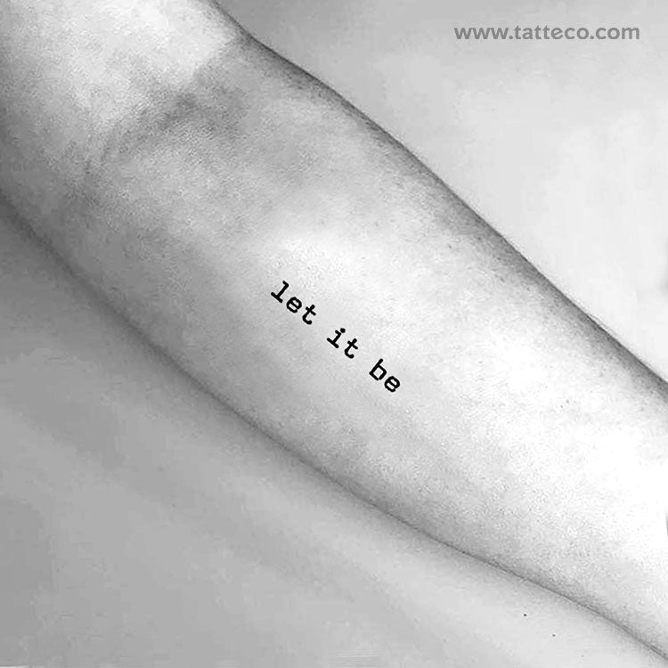 Typewriter Let It Be Temporary Tattoo - Set of 3