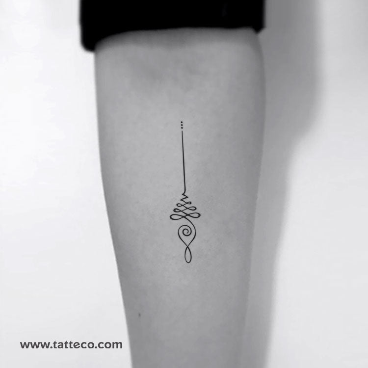 Fine Line Unalome Temporary Tattoo - Set of 3