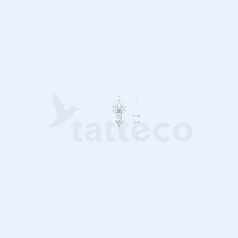 Small Unalome Lotus Semi-Permanent Tattoo - Set of 2