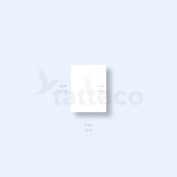 Small Unalome Lotus Semi-Permanent Tattoo - Set of 2
