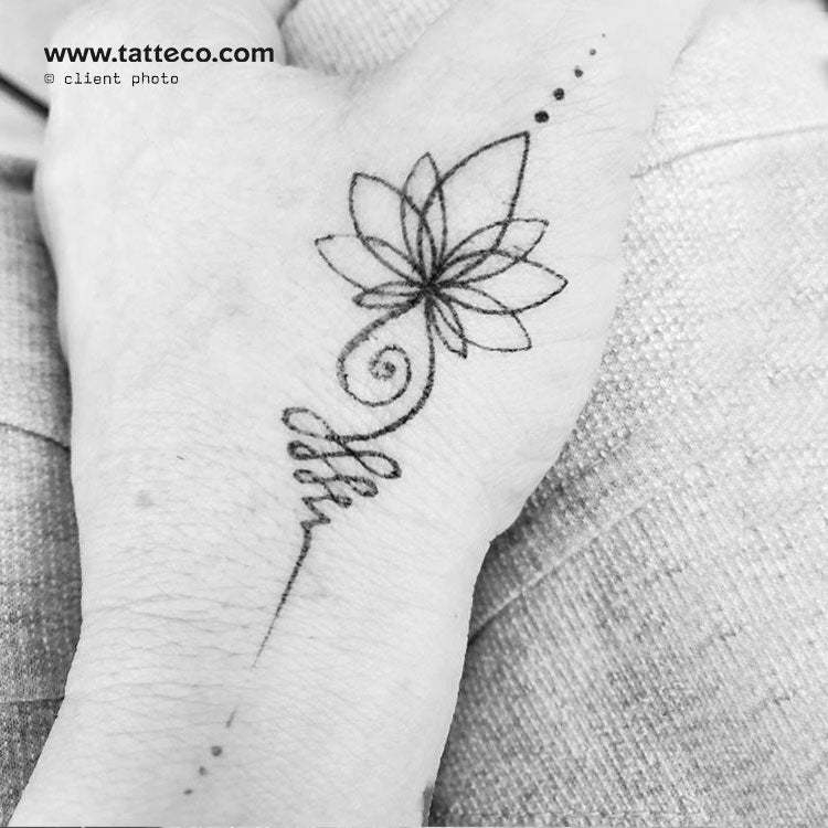 Tatuaje semipermanente Unalome Lotus - Juego de 2