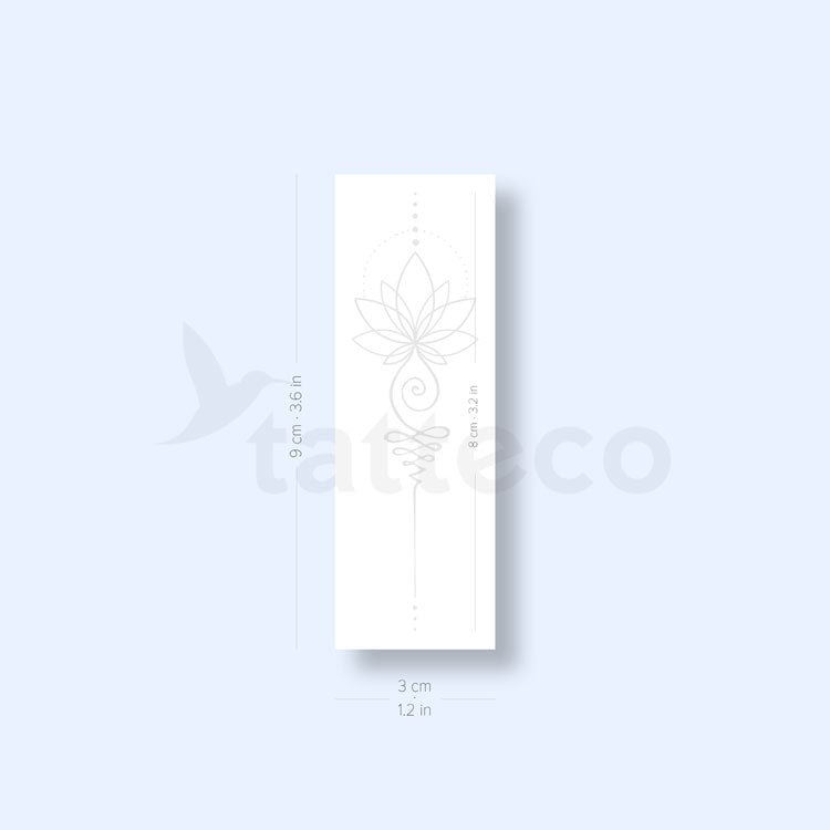 Tatuaje semipermanente Unalome Lotus - Juego de 2