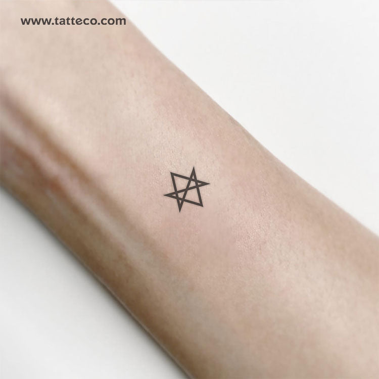 Small Unicursal Hexagram Temporary Tattoo - Set of 3