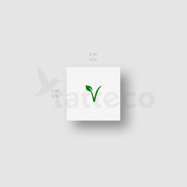 Tatuaje temporal del símbolo vegetariano (juego de 3)