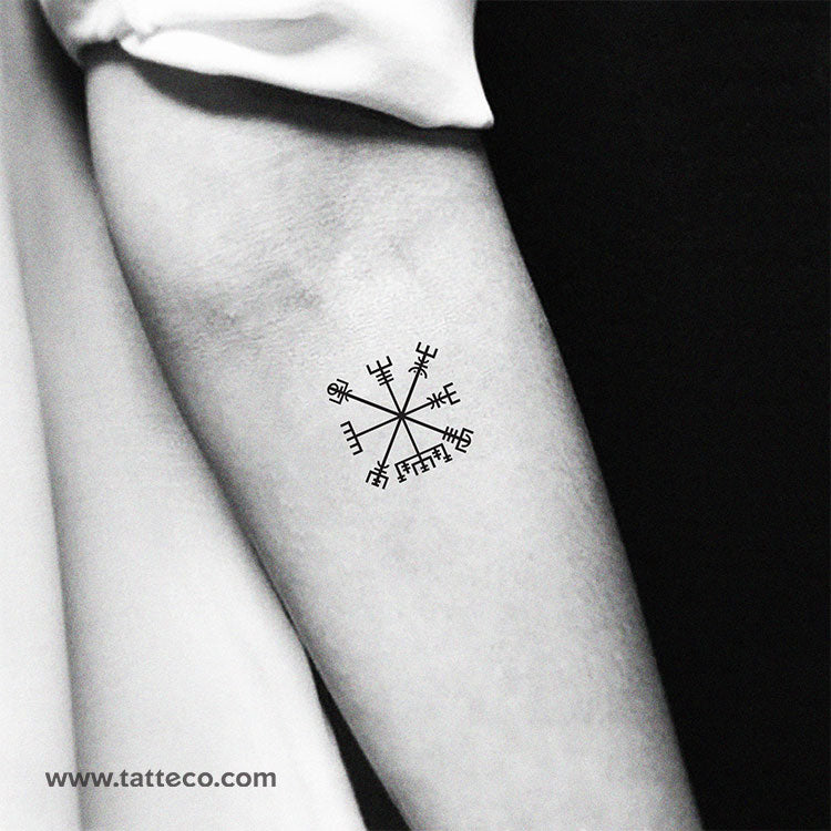 Tatuaje Temporal Vegvísir - Juego de 3