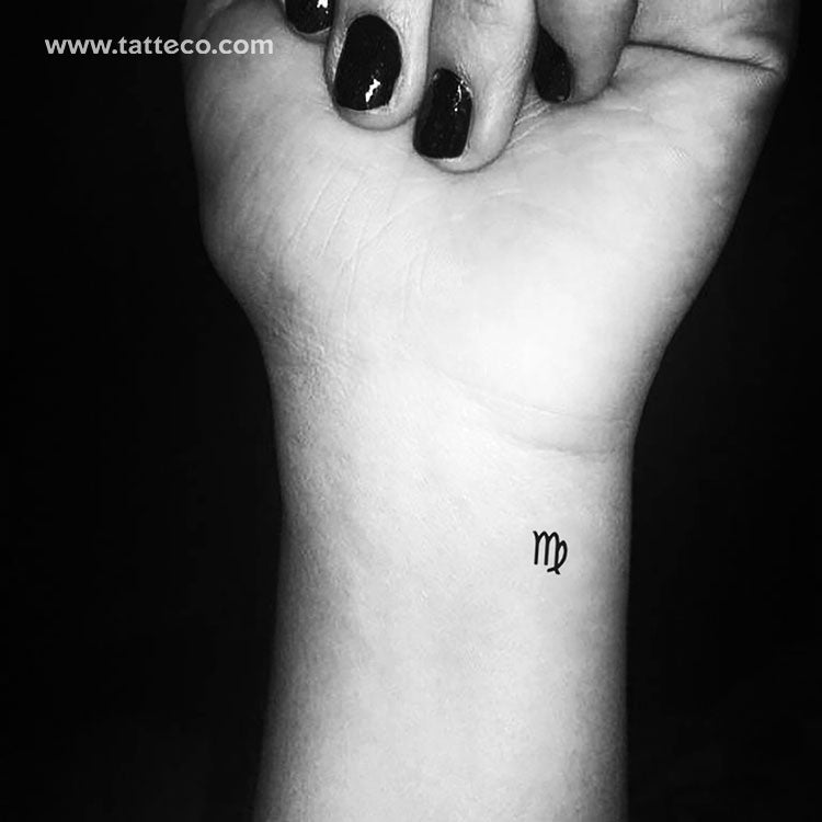 Virgo Zodiac Symbol Temporary Tattoo - Set of 3