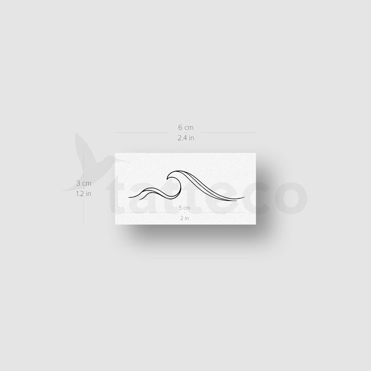 Wave Temporary Tattoo by 1991.ink - Set of 3