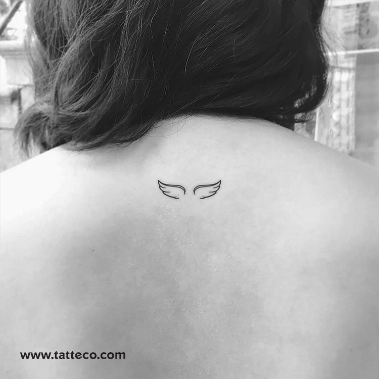 Small Wing Couple Temporary Tattoo - Set of 3