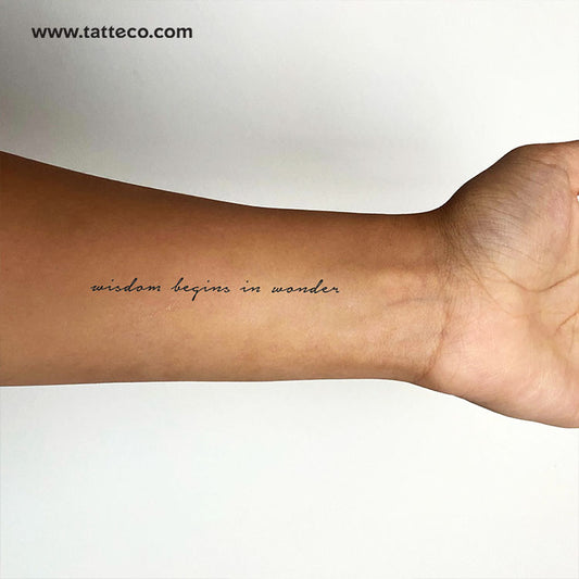 Wisdom Begins In Wonder Temporary Tattoo - Set of 3