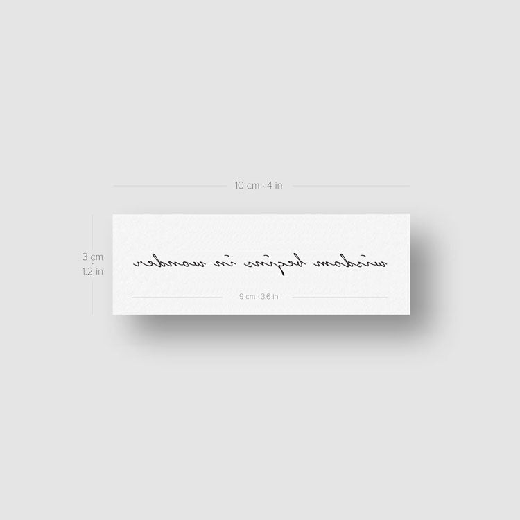 Tatuaje temporal "La sabiduría comienza con la maravilla" (juego de 3)