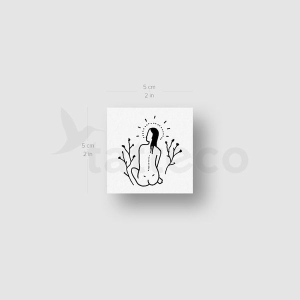Woman From The Behind Temporary Tattoo by Tukoi - Set of 3