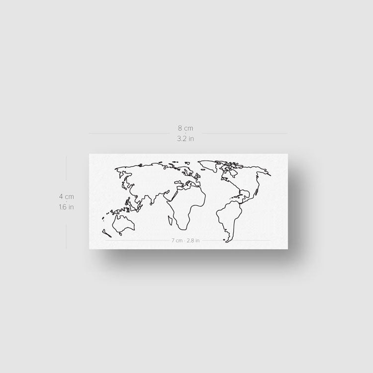 Tatuaje temporal de mapa del mundo (juego de 3)