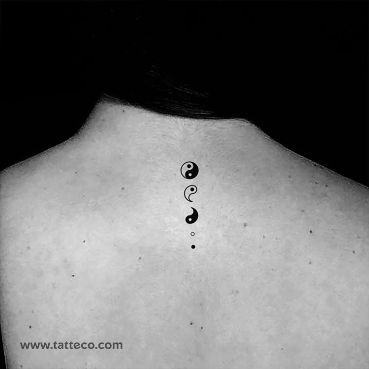 Yin Yang Deconstruction Temporary Tattoo - Set of 3