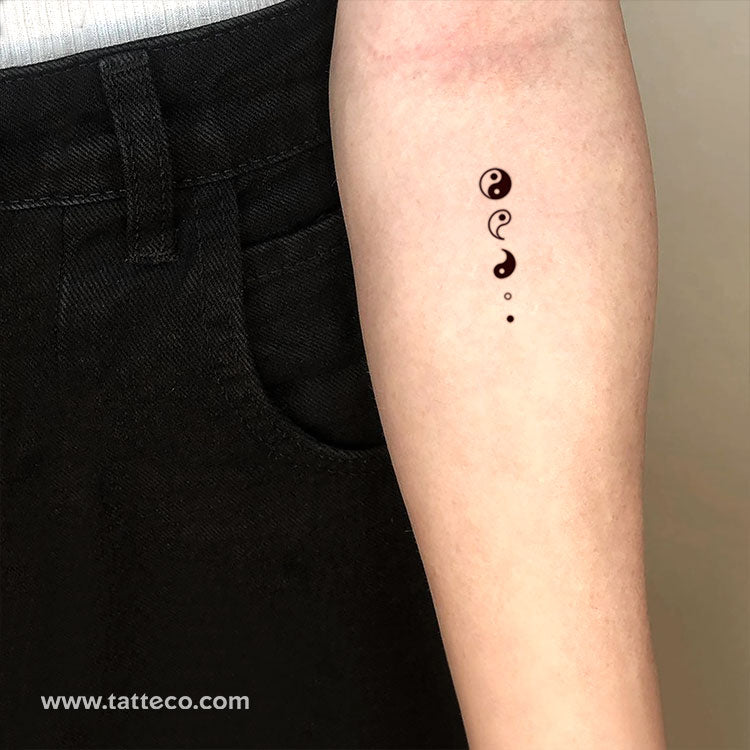 Yin Yang Deconstruction Temporary Tattoo - Set of 3