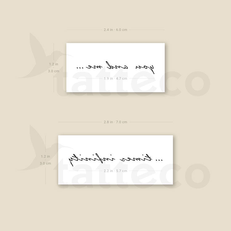 You And Me Times Infinity Temporary Tattoos - Set of 3+3