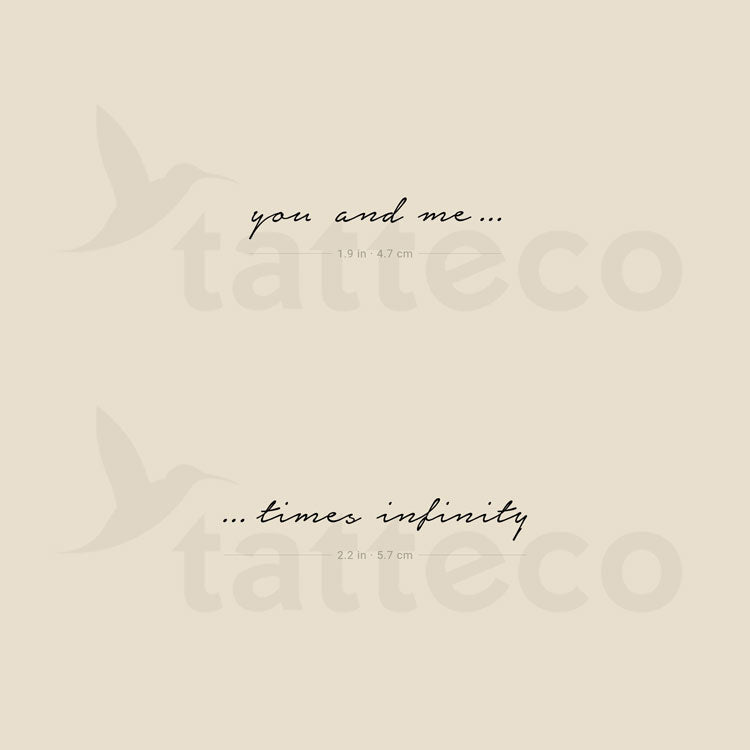 You And Me Times Infinity Temporary Tattoos - Set of 3+3