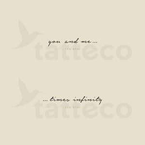 You And Me Times Infinity Temporary Tattoos - Set of 3+3