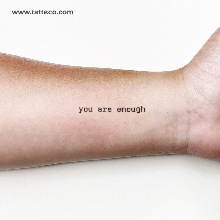 You Are Enough Temporary Tattoo - Set of 3