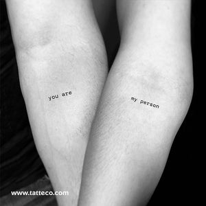 Matching You Are My Person Temporary Tattoos - Set of 3+3